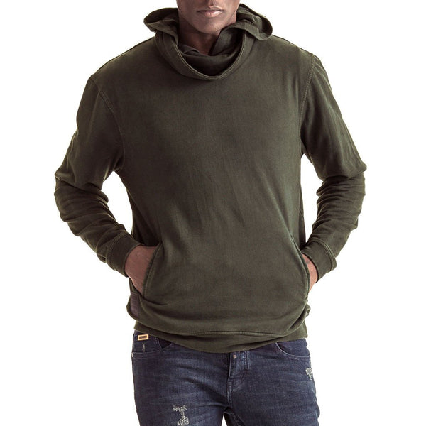 Men-Sweater-Cowl-Neck-Front-View-Olive