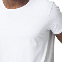 Mens-100%-Cotton-Tee-T-shirt-White-Chest-Embroidery
