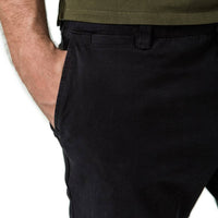 Mens-Chino-Stovepipe-Cotton-Twill-Pants-Black-Front