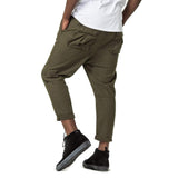 Mens-Cropped-Pants-Olive-Green-Back-View