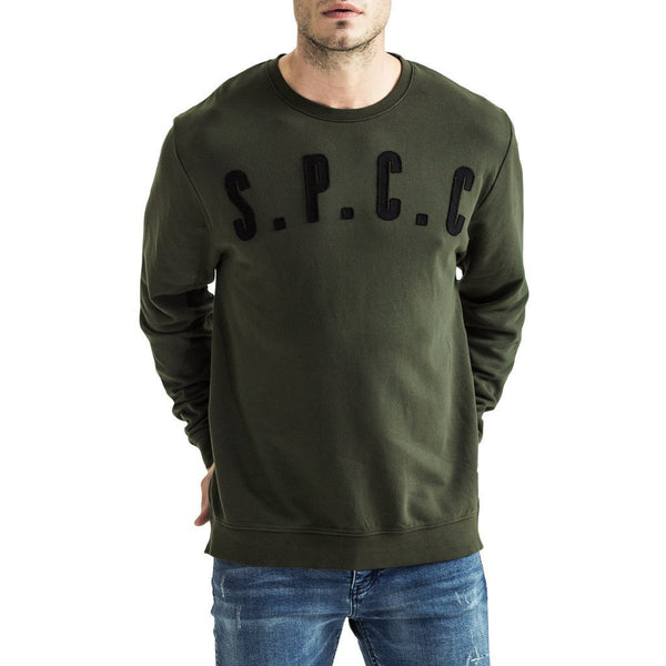 Mens-Sweater-Pullover-Olive-Green-Front-View