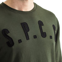 Mens-Sweater-Pullover-Olive-Green-SPCC-Print