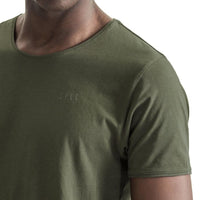 Mens-T-Shirt-Tee-Olive-Green-Cotton-Front-View