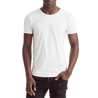 Mens-T-shirt-Tee-White-Logo-Front-View