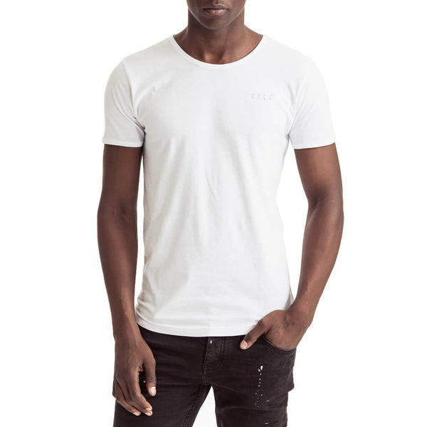 Mens-T-shirt-Tee-White-Logo-Front-View