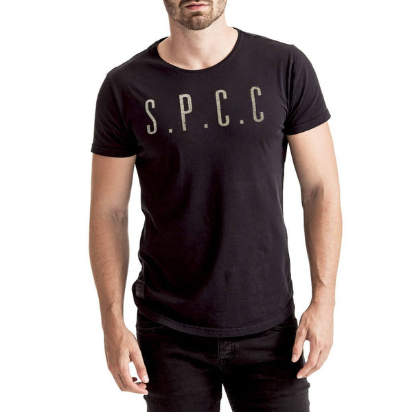 Mens-Tee-T-shirt-Black-Statement-Front-View