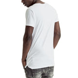 Mens-T-Shirt-Tee-White-Cotton-Back-View