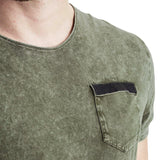 Mens-T-Shirt-Tee-Olive-Green-Cotton