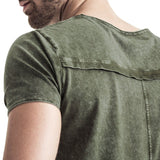 Mens-T-Shirt-Tee-Olive-Green-Cotton