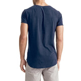 Mens-T-shirt-Tee-Blue-Chest-Pocket-Back-View
