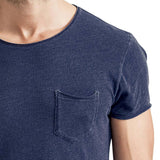 Mens-T-shirt-Tee-Blue-Chest-Pocket