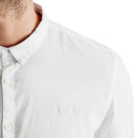 Mens-Long-Sleeve-Shirt-White-Cotton