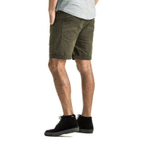 Mens-Chino-Shorts-Olive-Green-Cotton-Back-View