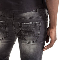 Mens-Jeans-Denim-Skinny-Black
