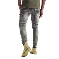 Mens-Denim-Skinny-Jeans-Light-Grey-Back-View