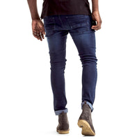 Mens-Denim-Jeans-Blue-Indigo-Feather-Slimfit-Back-View