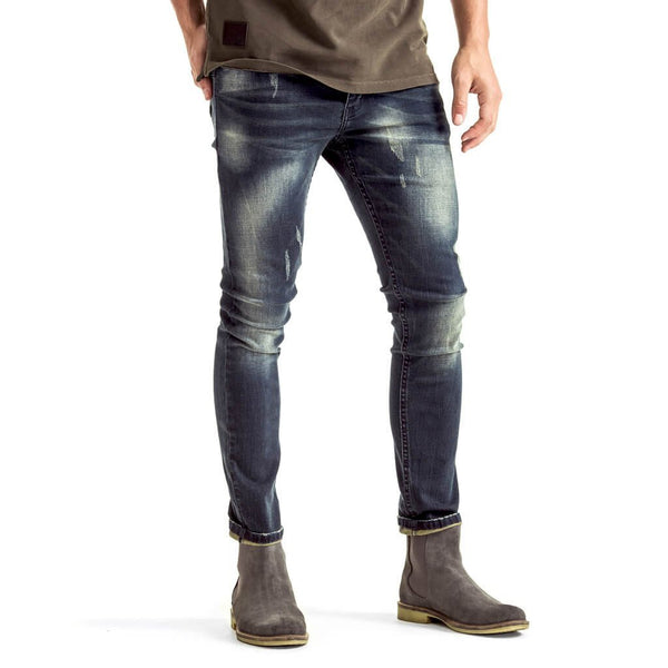 Mens-Denim-Jeans-Slimfit-Blue-Grey-Front-View