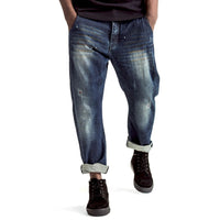 Mens-Jeans-Denim-Funnel-Blue-Bleach-Front-View