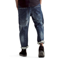 Mens-Jeans-Denim-Funnel-Blue-Bleach-Back-View