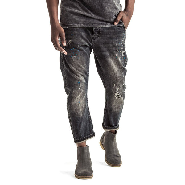 SPCC | Funnel Jeans | Drop crotched | Black | Paint splatter