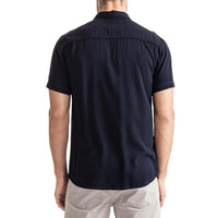 Men-Shirt-Button-up-Collar-Black-Back-View