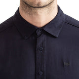 Men-Shirt-Button-up-Collar-Black-Front-View