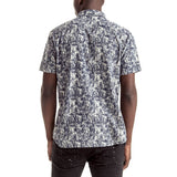 Mens-Shirt-Short-Sleeve-Navy-White-Back-View