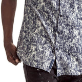 Mens-Shirt-Short-Sleeve-Navy-White