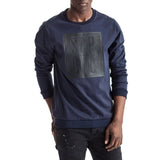 Mens-Sweater-Navy-Blue-Fleece-Front-View