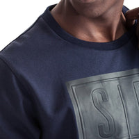 Mens-Sweater-Navy-Blue-Fleece