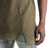 Mens-T-shirt-Tee-Olive-Green-Slubbed-Fleece