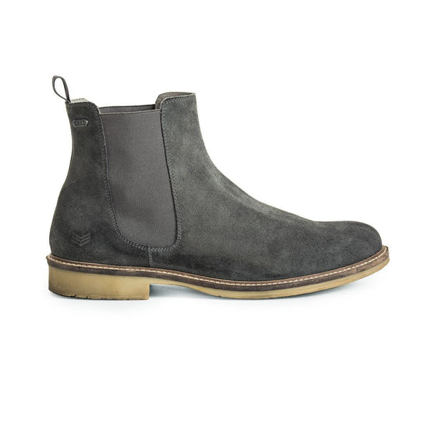 Mens-Chelsea-Boot-Suede-Grey-Front-View