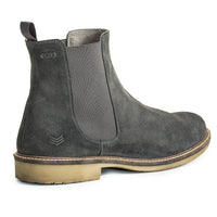 Mens-Chelsea-Boot-Suede-Grey-Back-View