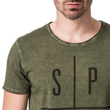 Cross Print T-Shirt - Olive