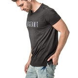 Mens-100%-Cotton-Tee-T-shirt-Black-Dirty-Dye-Applique-Front