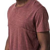 Mens-Cotton-Slub-Relaxed-Fit-Tee-T-shirt-Dusty-Pink-Chest-Pocket