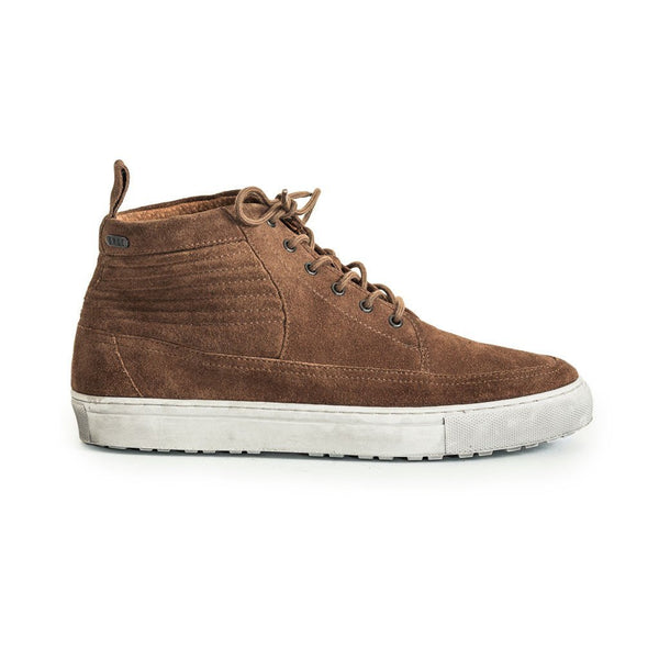 Mens-Sneaker-Lace-up-Suede-Brown-Front-View