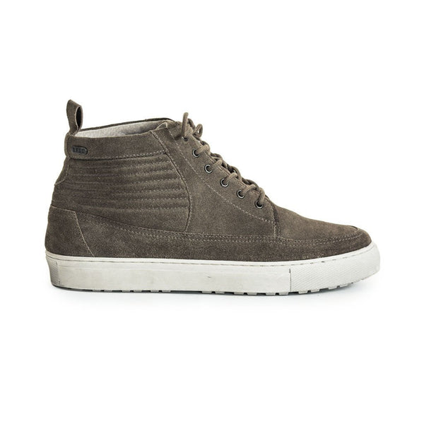 Mens-Sneaker-Lace-up-Suede-Grey-Front-View