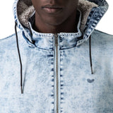 Mens-Pullover-Jacket-Blue-Bleach-Front-View
