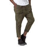 Mens-Cropped-Pants-Olive-Green-Front-View