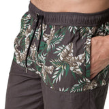Mens-Baggies-Swim-Shorts-Charcoal-Floral-Drawstring 
