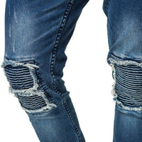 Mens-Denim-Jeans-Blue-Ripped-Detail