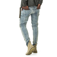 Mens-Jeans-Slimfit-Blue-Denim-Back-View