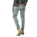 Mens-Jeans-Slimfit-Blue-Denim-Back-View