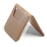 SPCC | Sergeant Pepper Card Holder| Leather | Tan | Fold open | Small Wallet