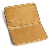 SPCC | Sergeant Pepper Card Holder| Leather | Tan | Fold open | Small Wallet