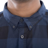 SPCC | Sergeant Pepper | Button-up | Long Sleeve| 100% Cotton | Check Shirt | Blue
