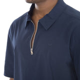 SPCC | Sergeant Pepper Tee | 100% Cotton | Navy | Short Zip | Collar