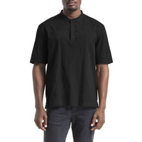 SPCC | Short sleeve shirt | Black | Mandarin collar