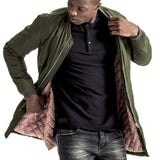 Mens-Bomber-Jacket-Longline-Olive